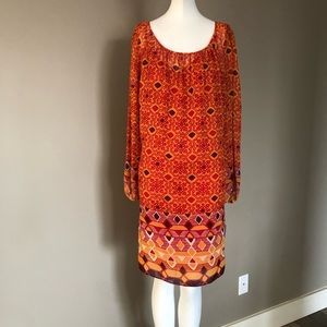 Adrianna Papell Orange Shift Dress